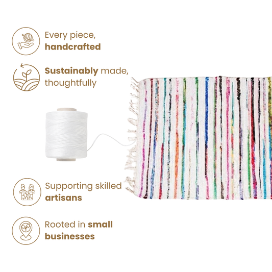 Cotton Stripe Chindi Rag Rug