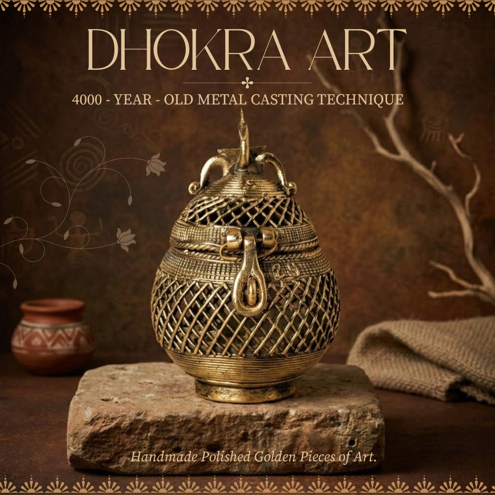 Dhokra Metal Kalash Jewellery Box