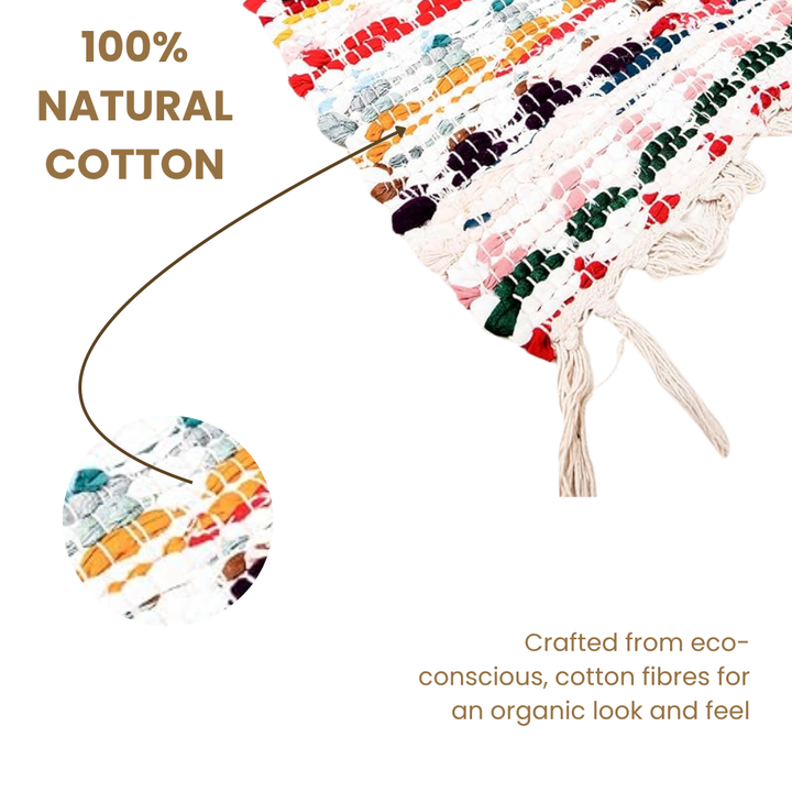 Stripe Chindi Rag Rug, Recycled Cotton