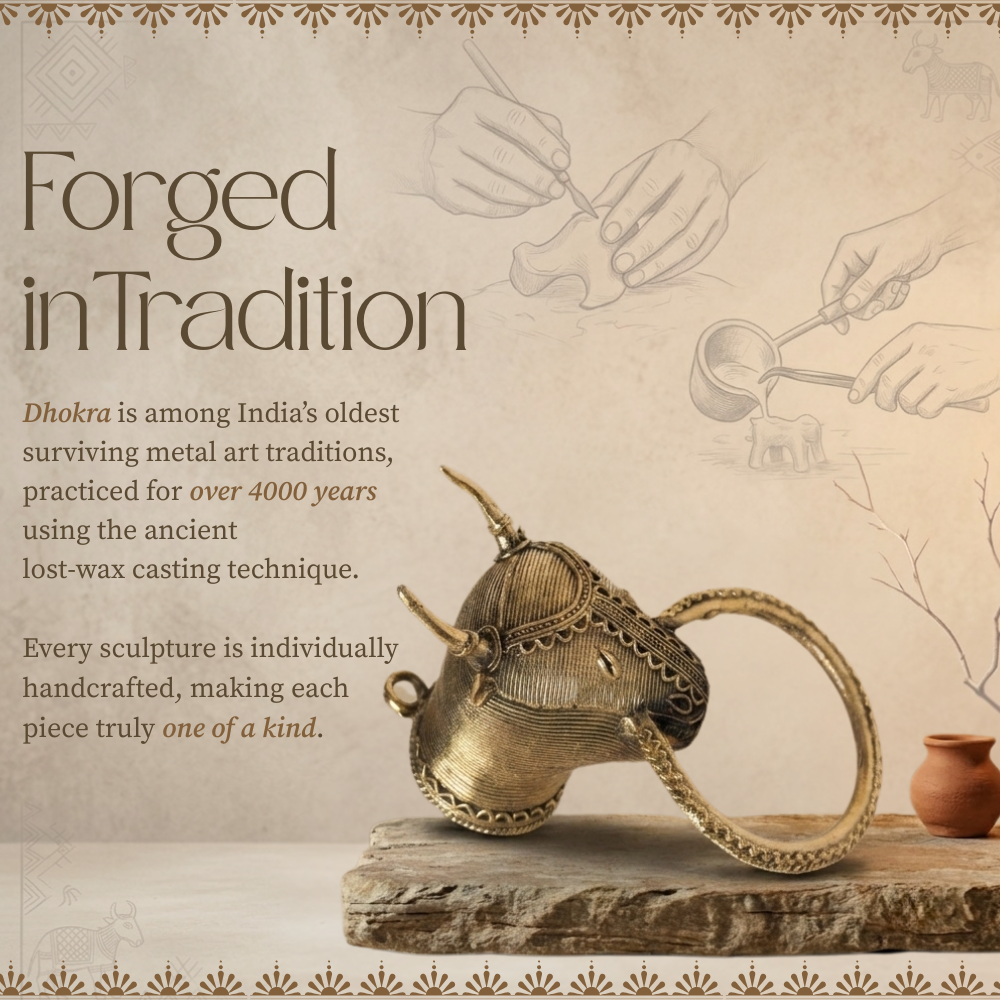 Vintage-Style Brass Bull Towel Holder
