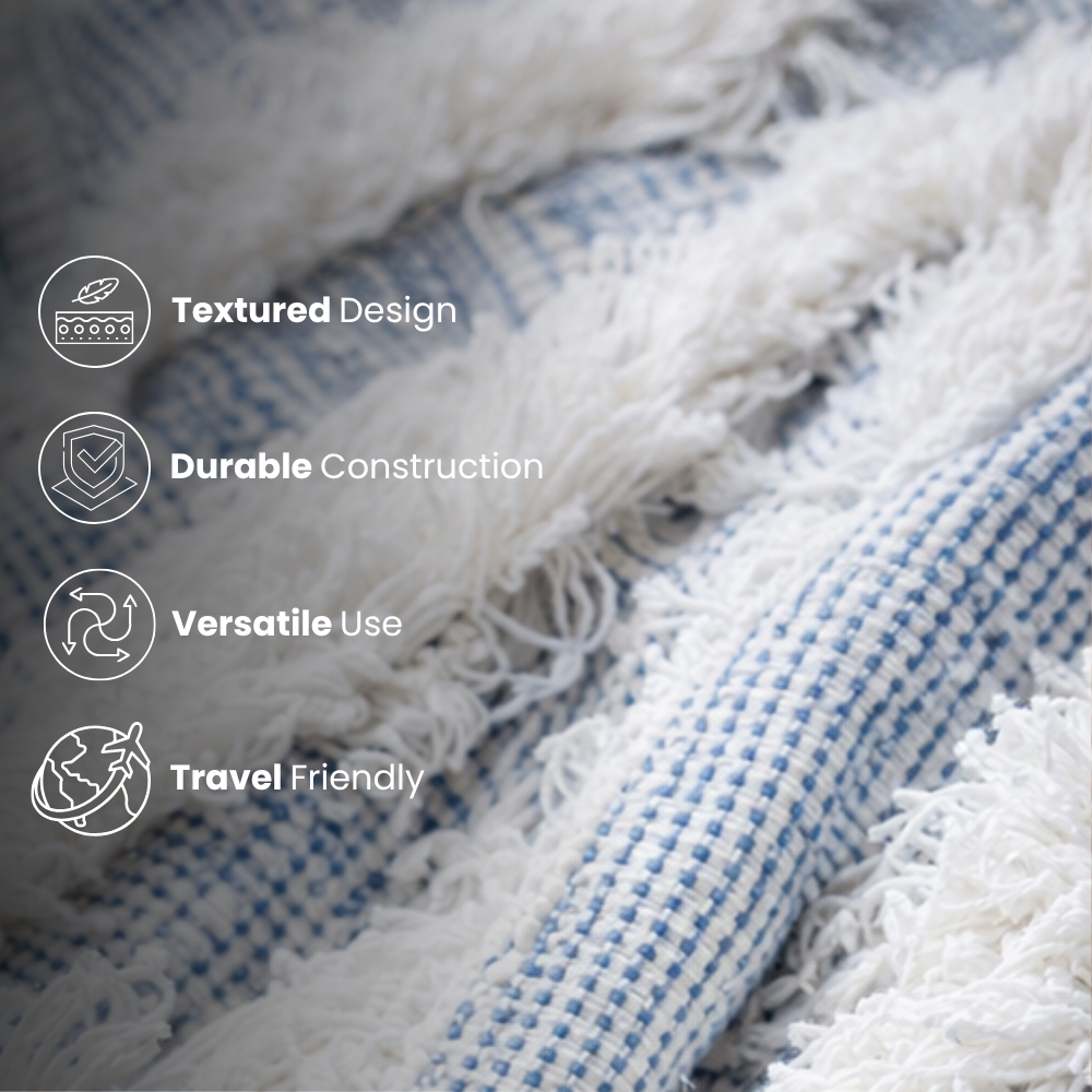 Designer Acrylic-Cotton Throw Blanket, Luxury
