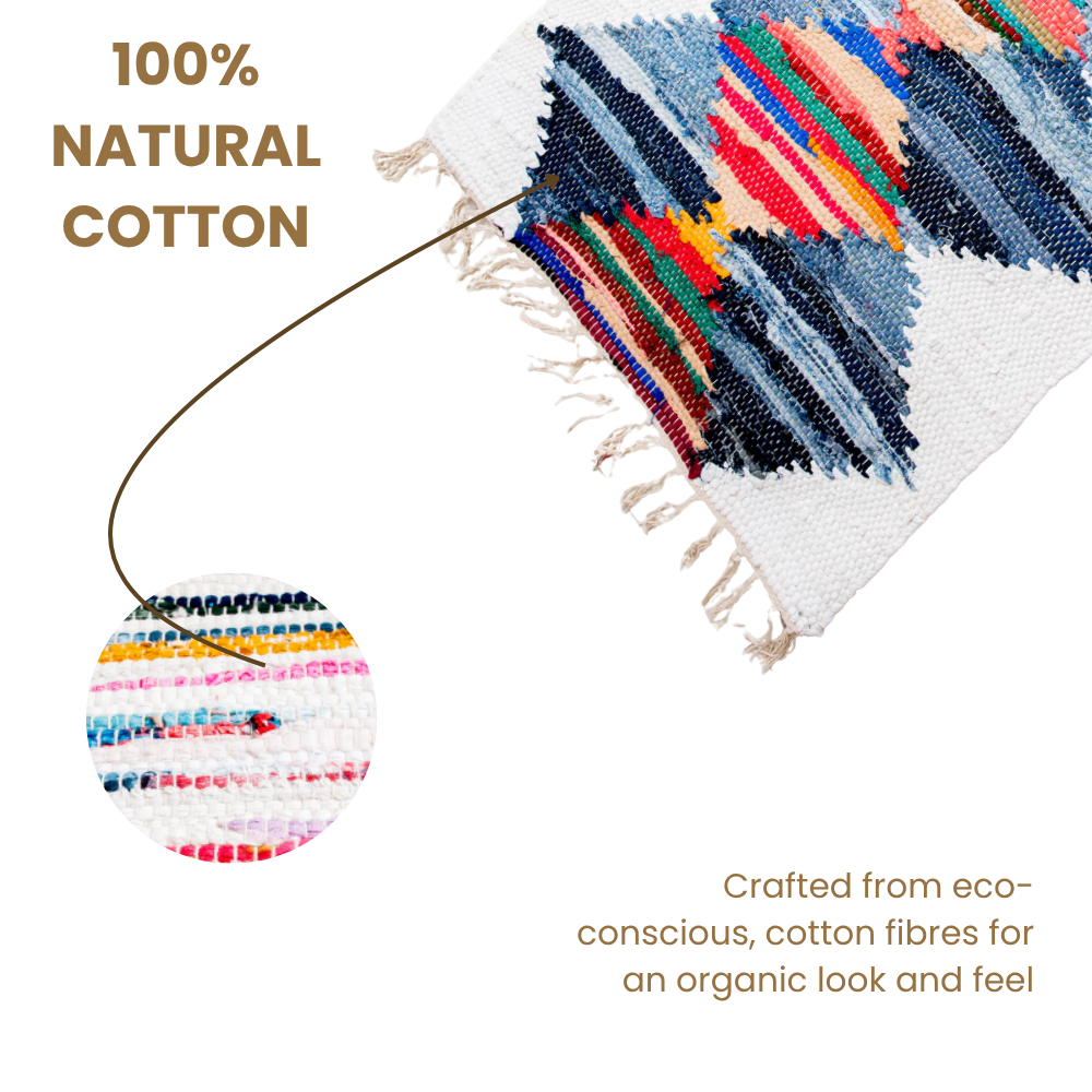Multicolour Chindi Rag Rug, Recycled Cotton