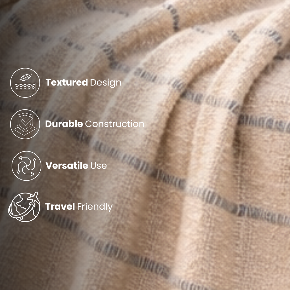 Reversible Cotton Throw Blanket 50x60in