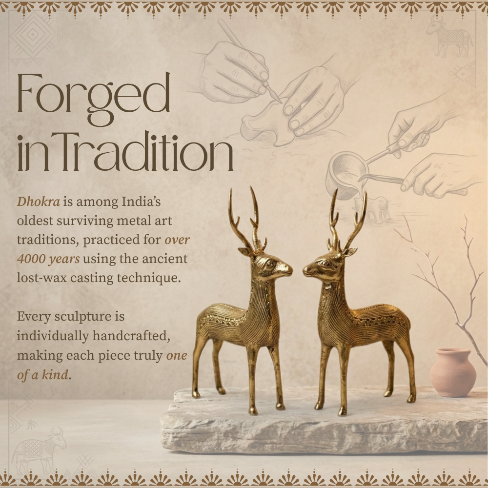 Brass Standing Deer Pair (Pack of 2)
