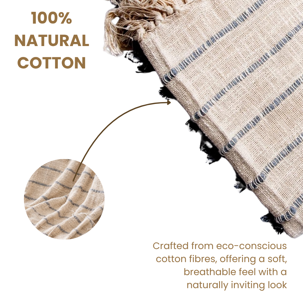 Reversible Cotton Throw Blanket 50x60in