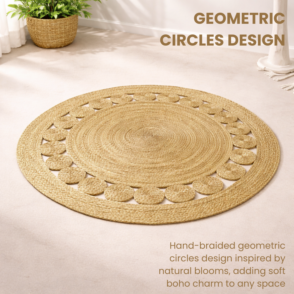 Geometrically designed handmade rug 
