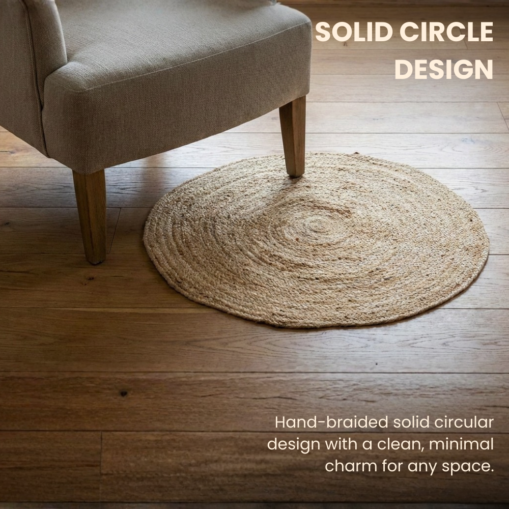 Natural Sustainable Jute Braided Eco-Friendly  Round Rug for Indoors and Living Rooms