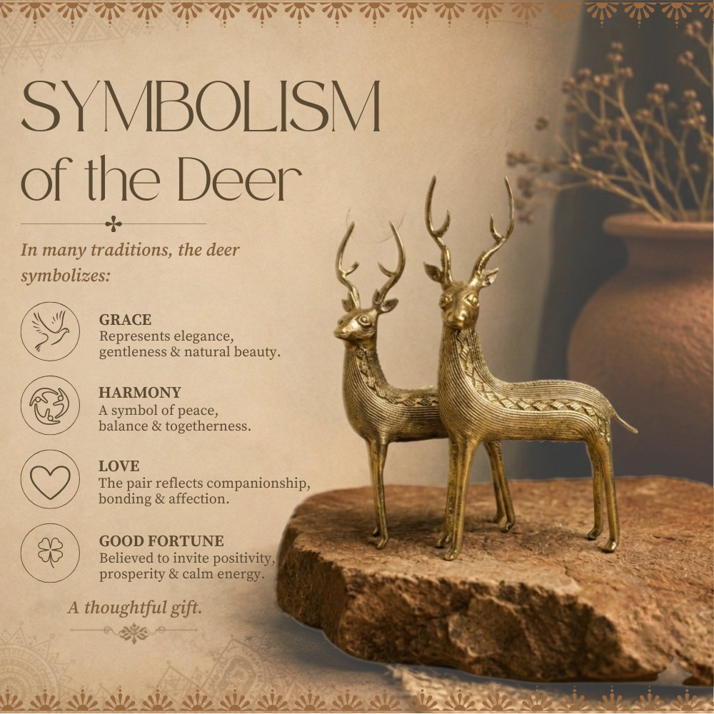 Brass Standing Deer Pair (Pack of 2)