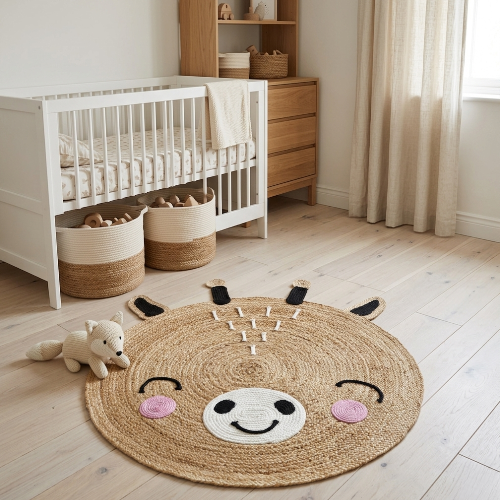 Reindeer Kids Handwoven Boho Area Rug