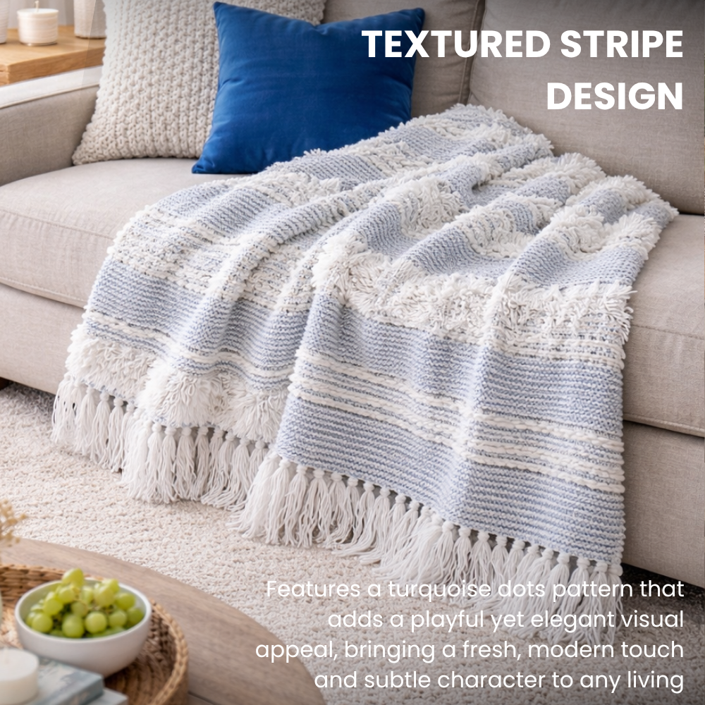 Designer Acrylic-Cotton Throw Blanket, Luxury