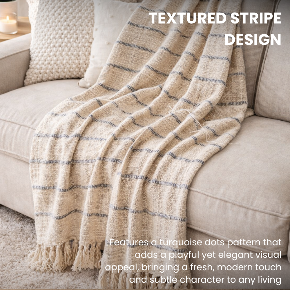 Reversible Cotton Throw Blanket 50x60in