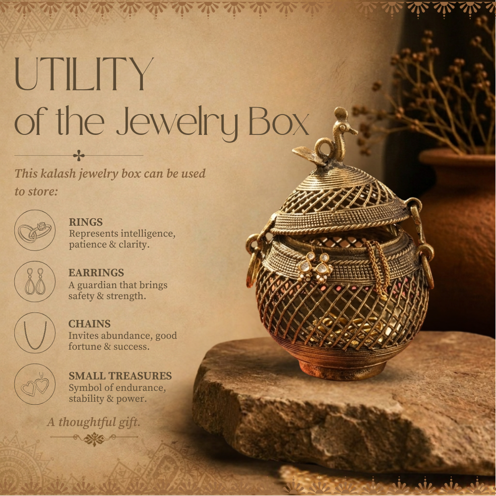 Dhokra Metal Kalash Jewellery Box