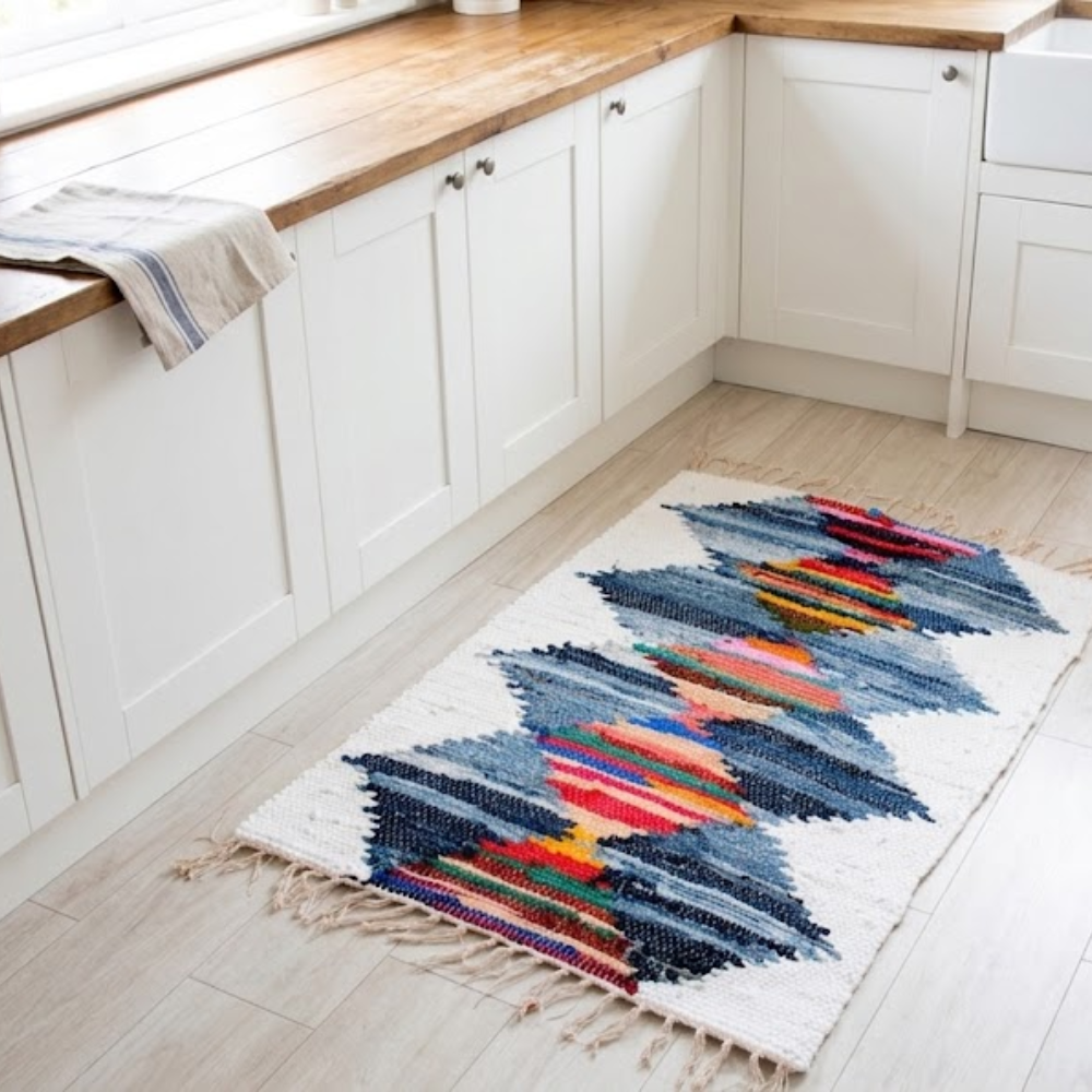 Multicolour Chindi Rag Rug, Recycled Cotton