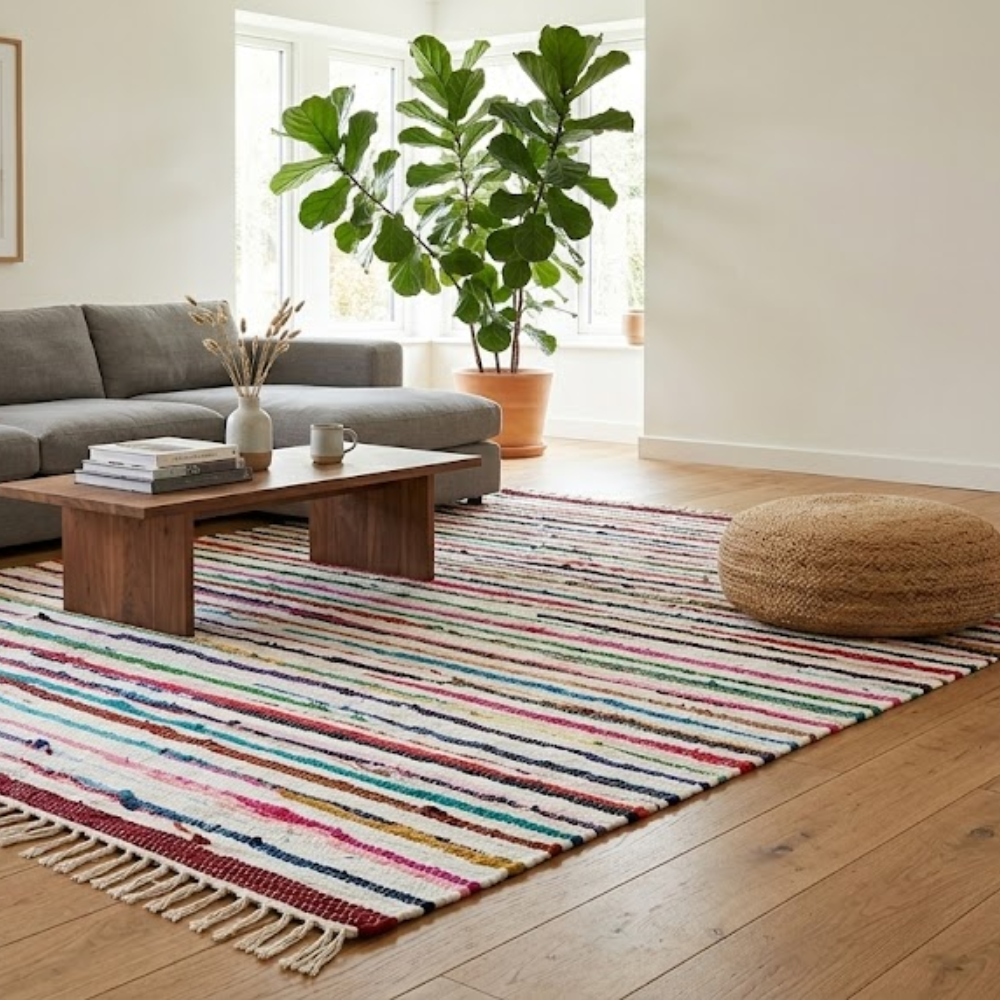 Cotton Stripe Chindi Rag Rug