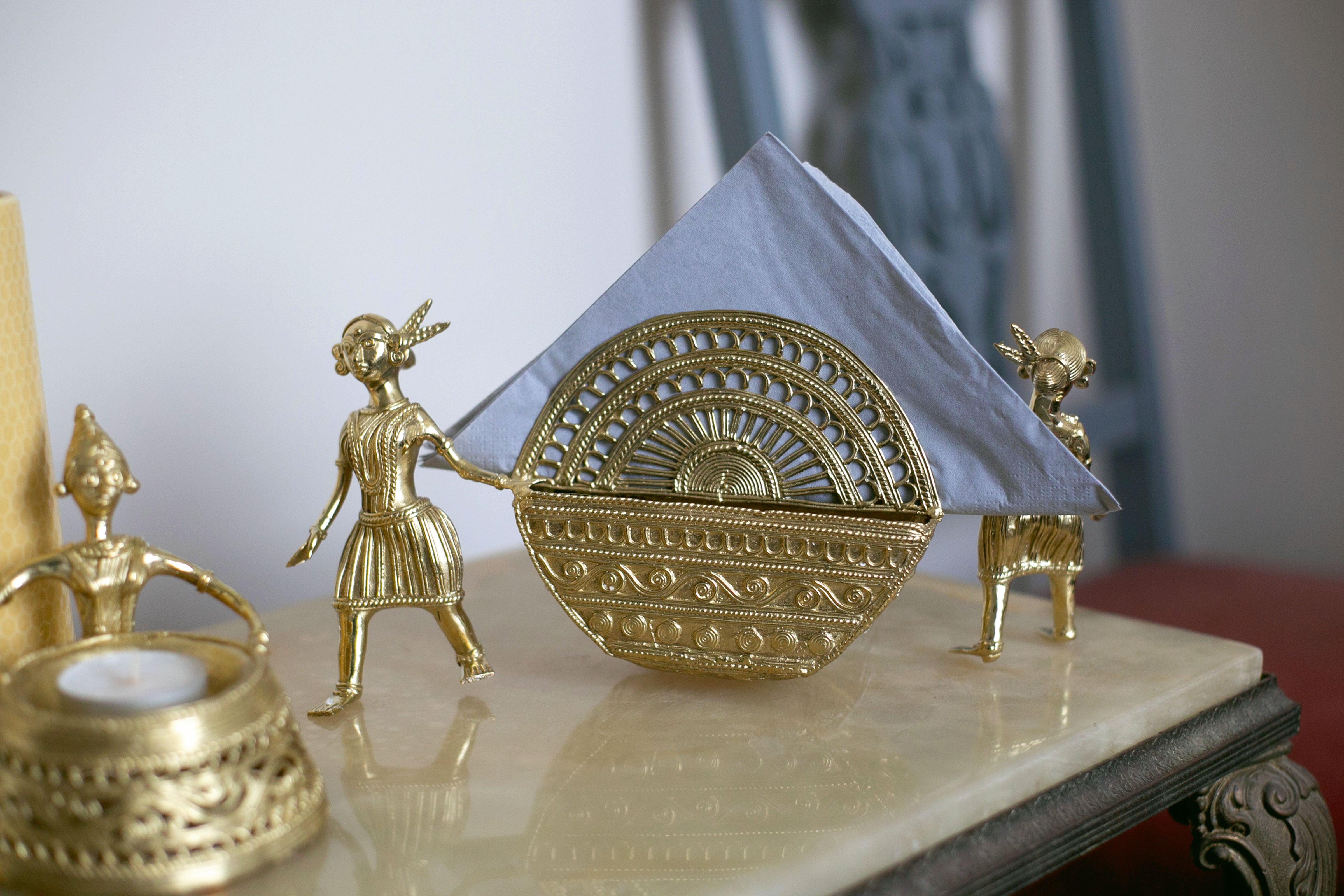Traditional-style gold sculpture with fine craftsmanship