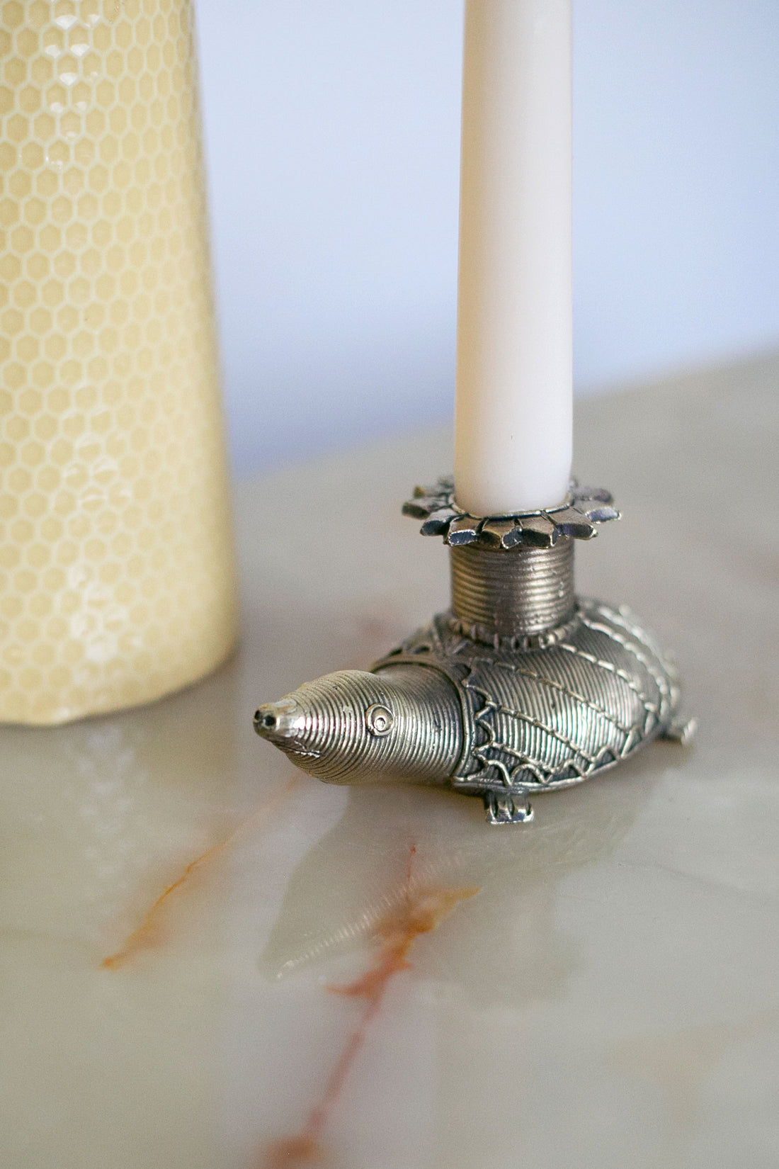 Turtle figurine candle holder
