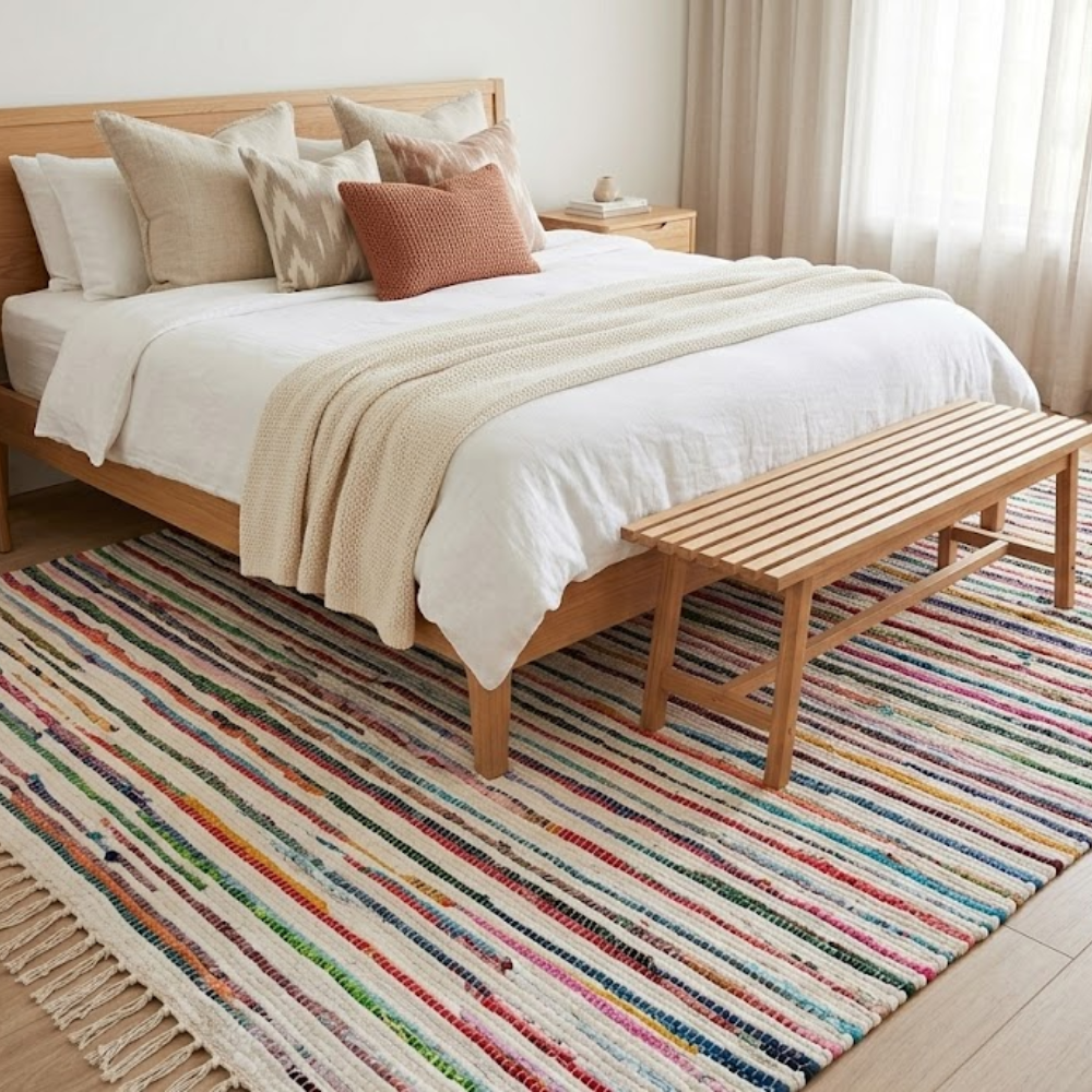 Cotton Stripe Chindi Rag Rug