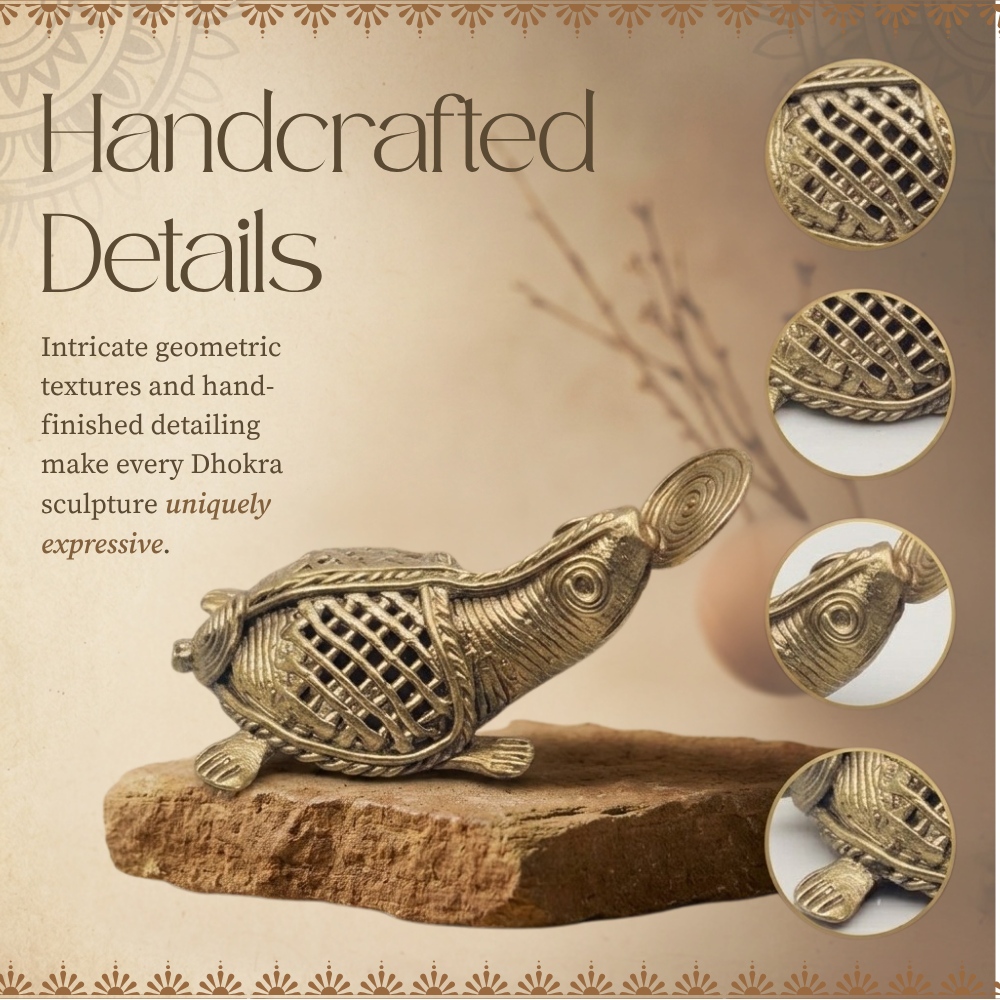 Handmade Brass Sea Turtle Statue with Coin Feature