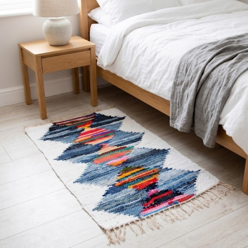 Multicolour Chindi Rag Rug, Recycled Cotton