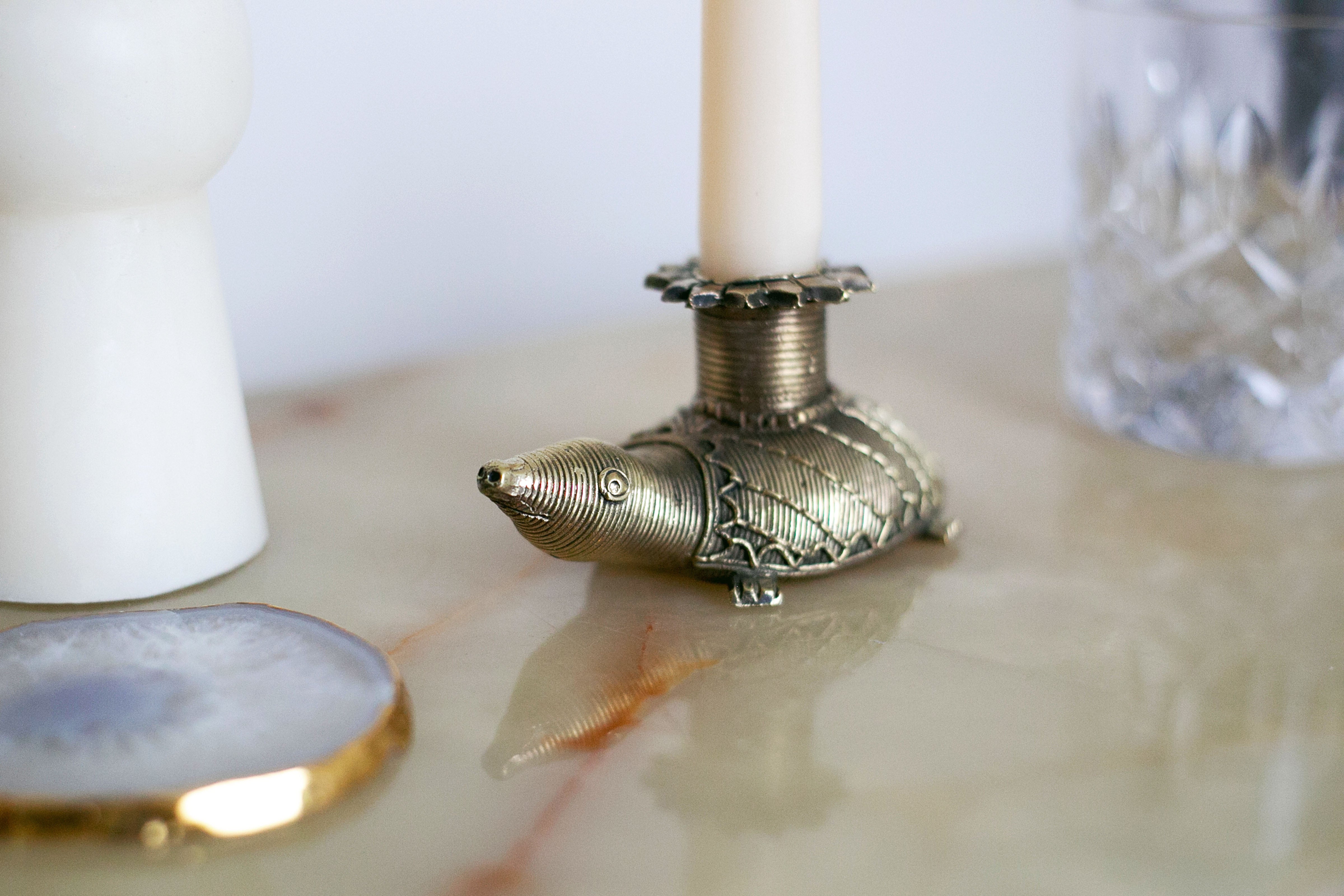 turtle figurine candle holder