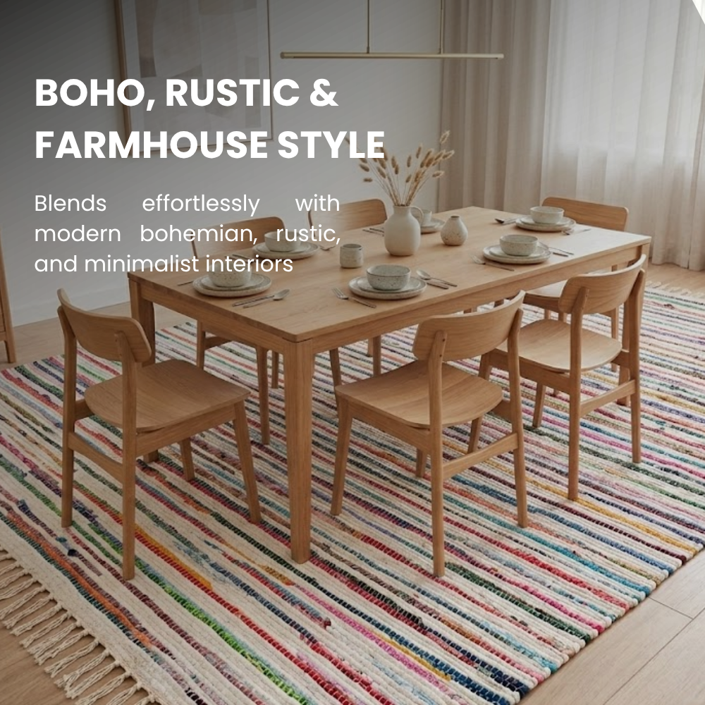 Cotton Stripe Chindi Rag Rug