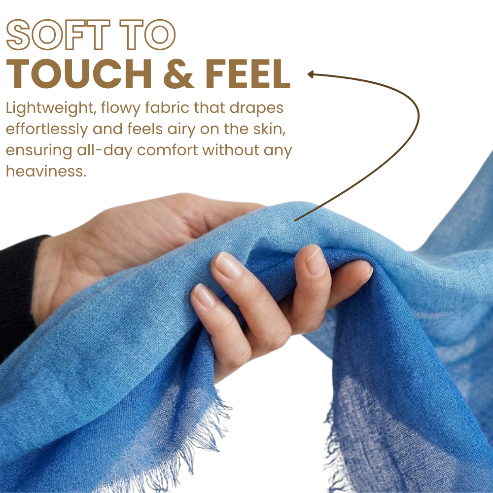 Navy Blue Wool Ombré Scarf, Handloom 70x180cm