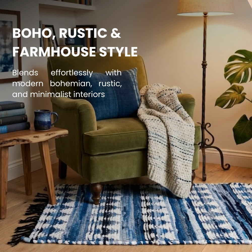 Designer Printed Chindi Rag Rug