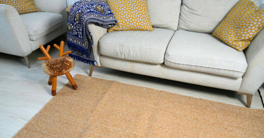 DivineHandicrafts Rug Rectangle Jute Carpet Mat Natural Farmhouse Jute Runner Rustic Look Braided