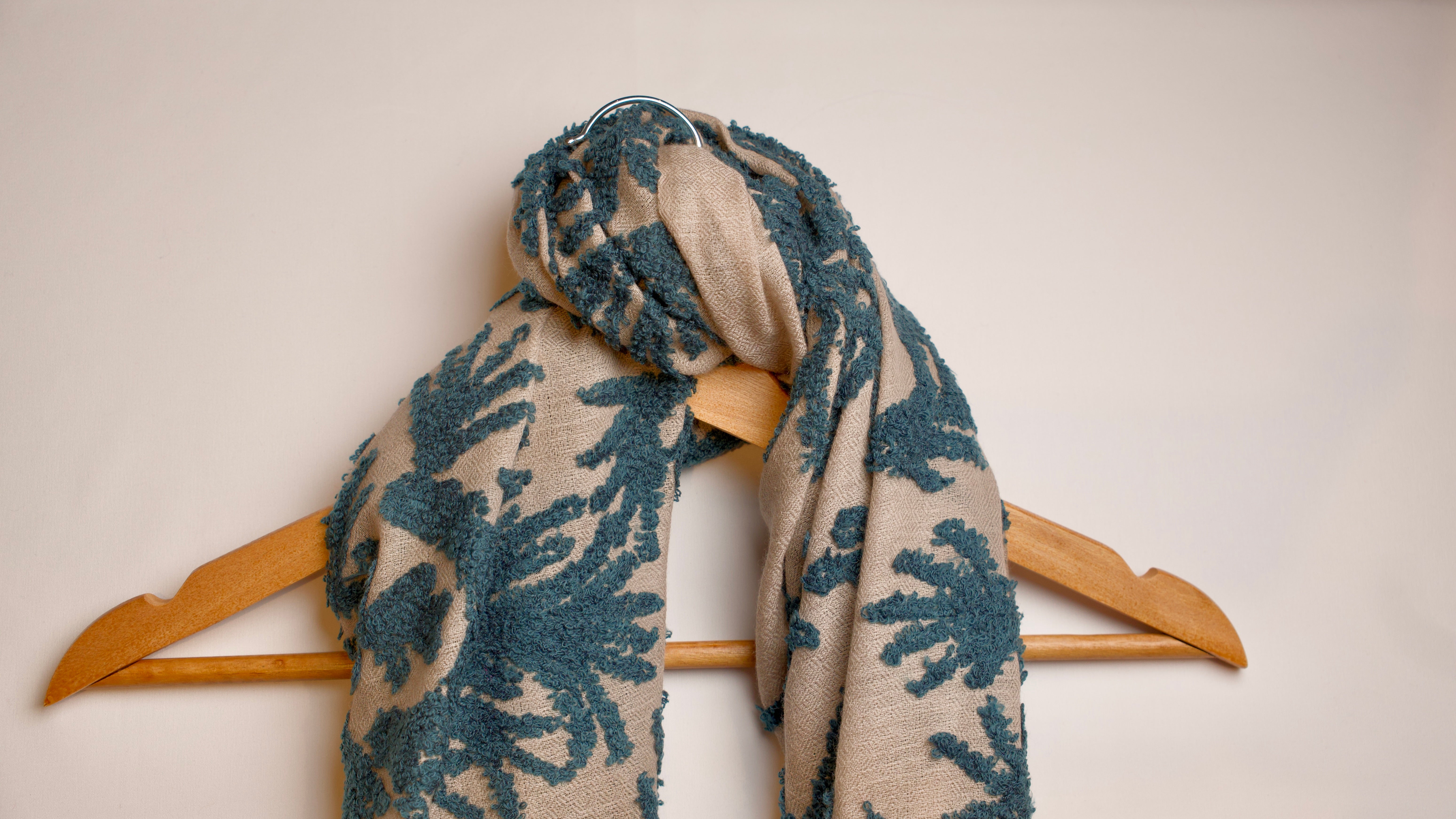 embroidered pattern sustainable shawl 