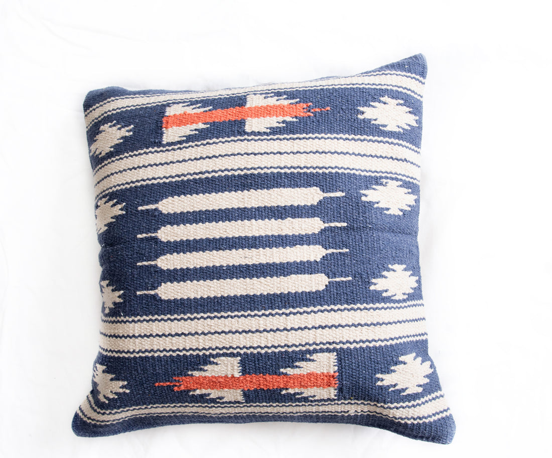 Blue Cotton Cushion Cover 
