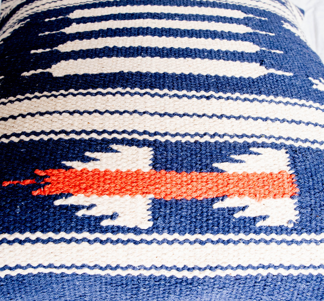 Blue Cotton Cushion Cover 
