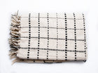 Black Checked Cotton Sofa Throw 50x70in