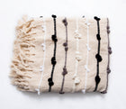 Classic Black & White Cotton Sofa Throw 50x60in
