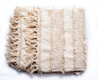 Beige Striped Cotton Sofa Throw 50x60in