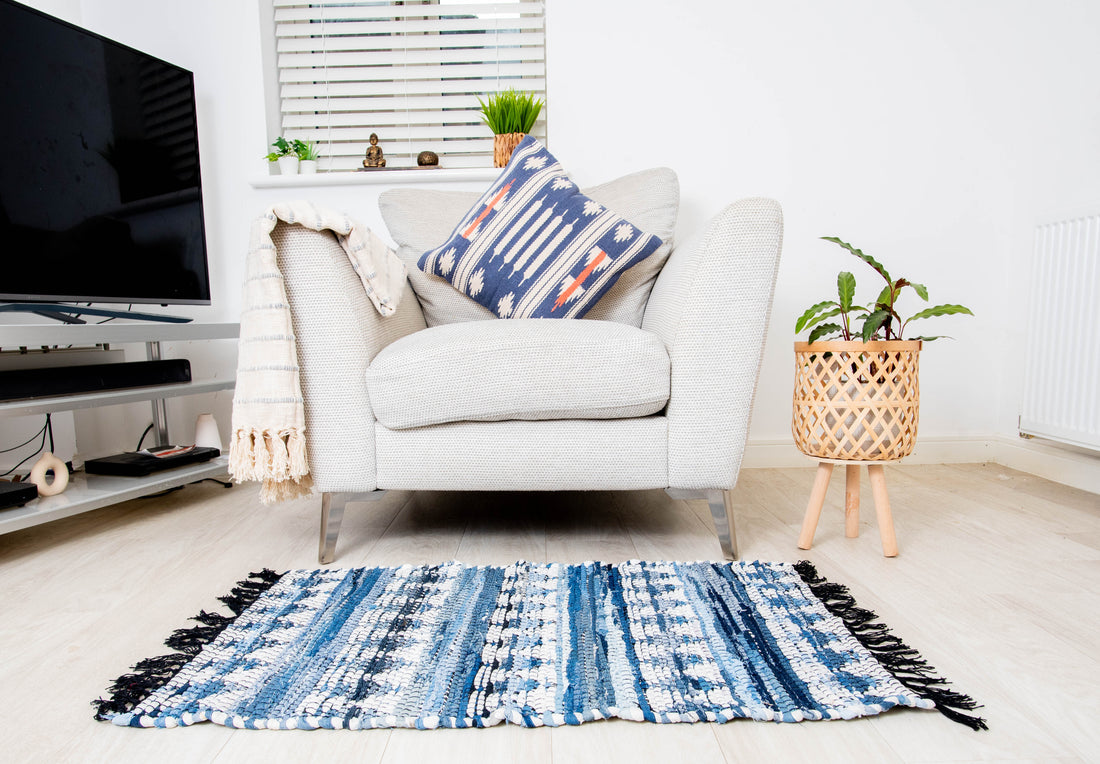 Blue Cotton Cushion Cover 
