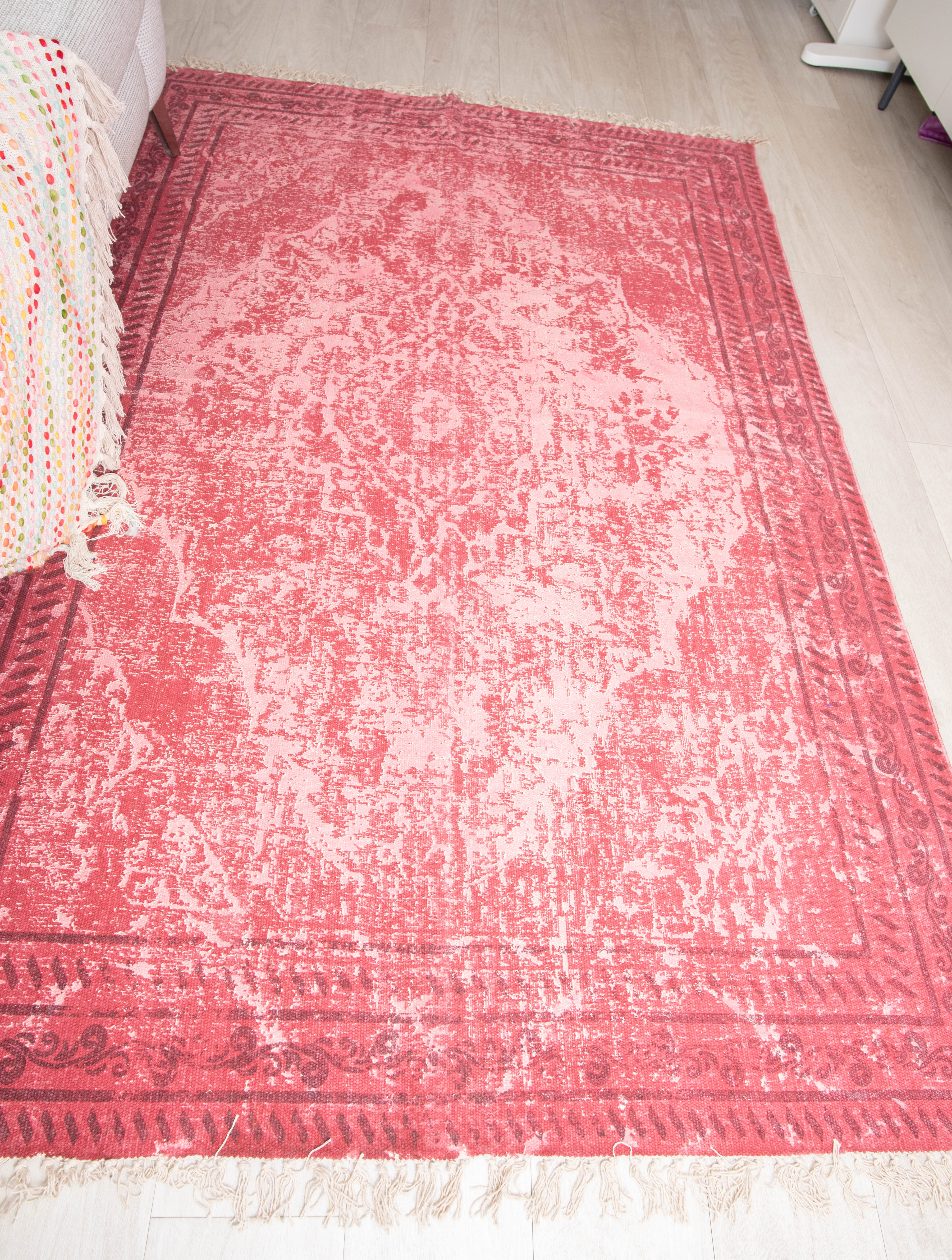 Blush pink area rug