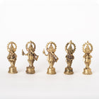 Handmade Dhokra Lord Ganesh Brass Figurine (Set of 5)
