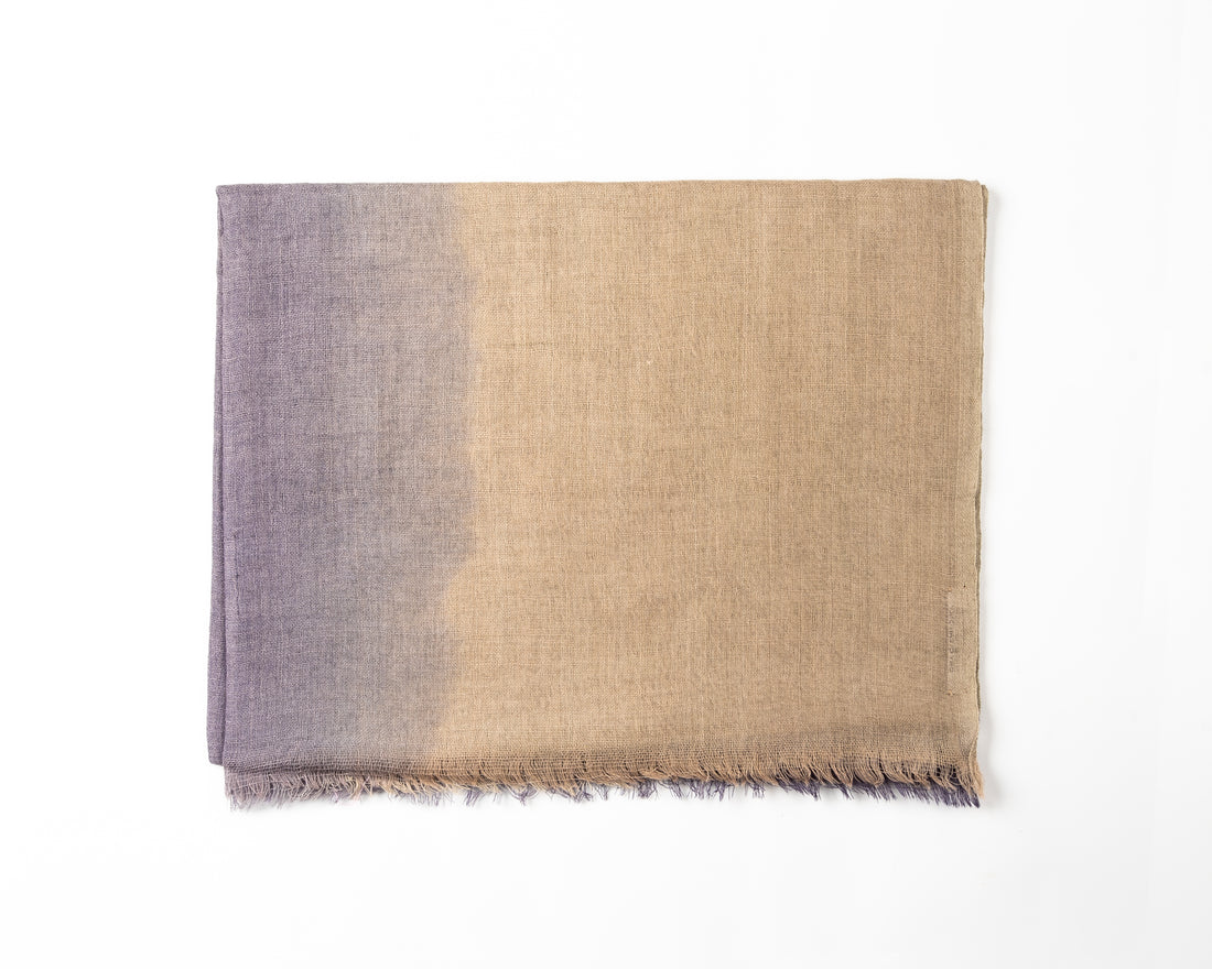 Grey & Gold Wool Scarf material for Ladies