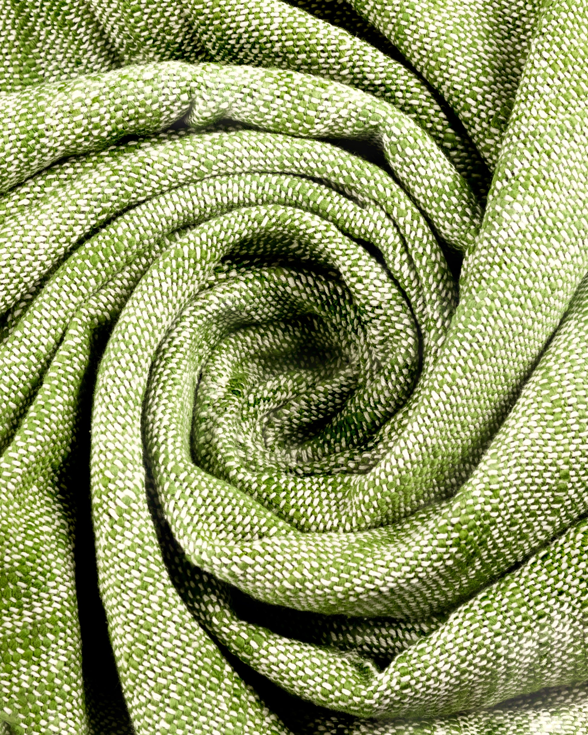 Green and White Patterned Throw
