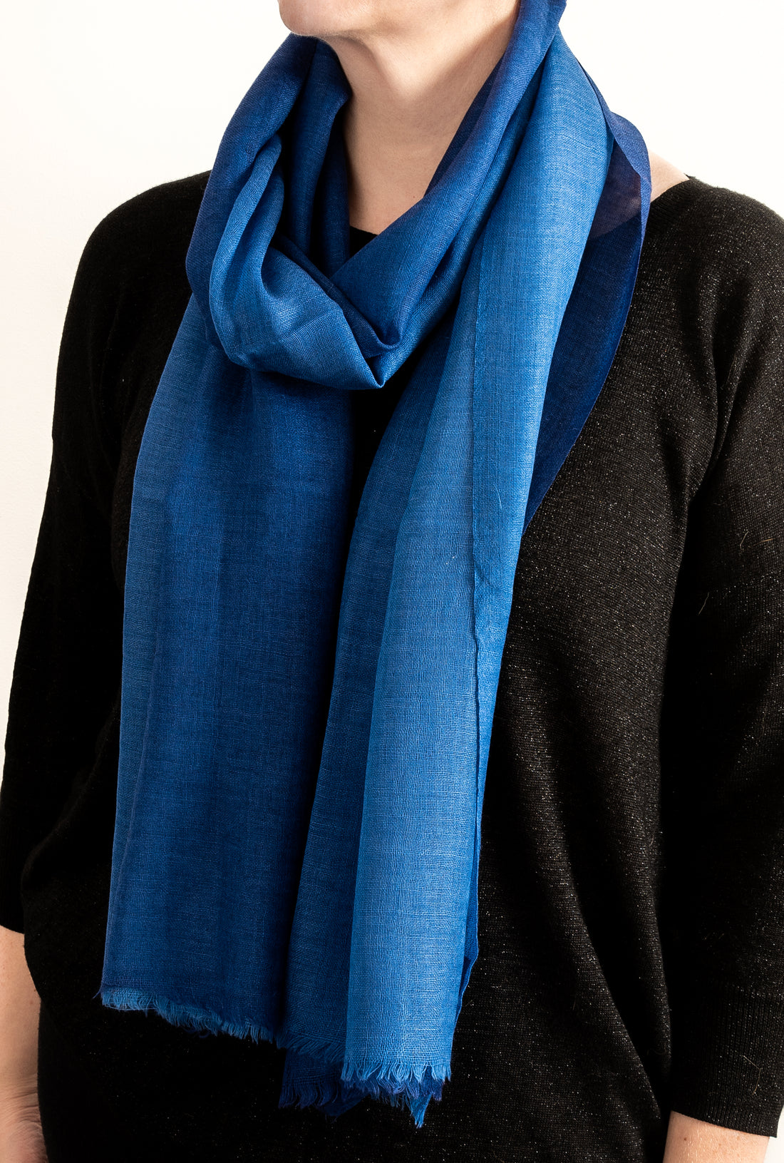 Navy Blue Handloom Scarf 
