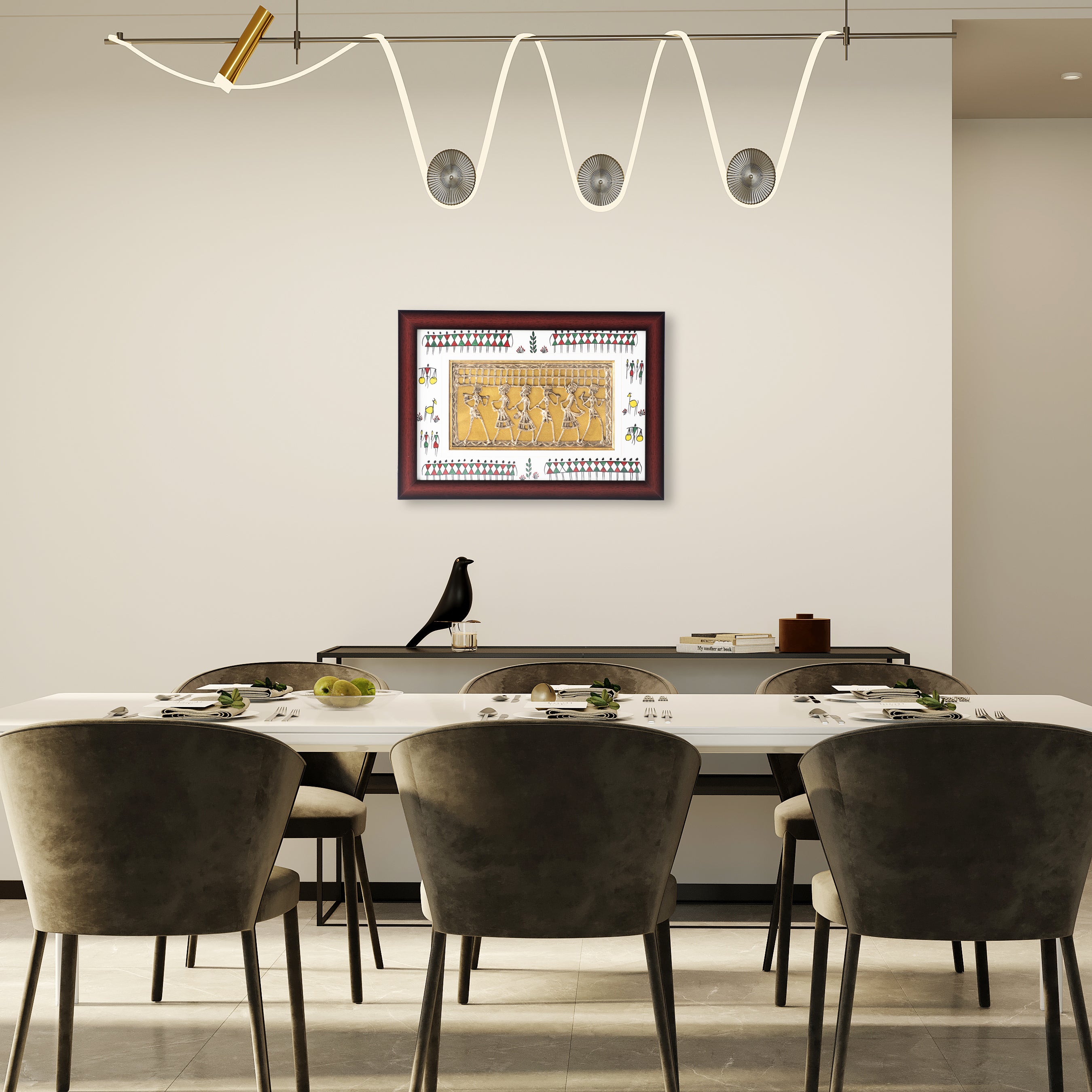 Crafted Art Framing Tribal Dance
