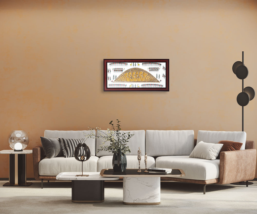 Rounded Earth Dhokra Metal Frame
