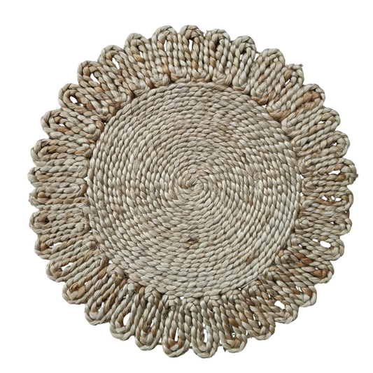 Divinehandicrafts- Rug Jute Hand Woven Round Braided Area Rug Carpet (50 x 50 CM ) for Hallway, Bathrooms, LivingRoom