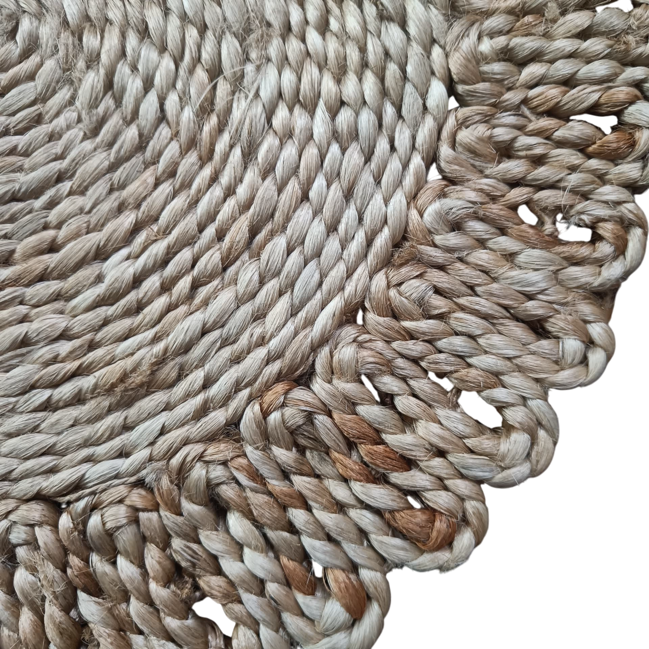 Divinehandicrafts- Rug Jute Hand Woven Round Braided Area Rug Carpet (50 x 50 CM ) for Hallway, Bathrooms, LivingRoom