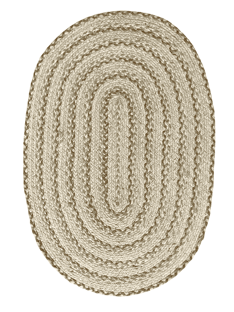 Divinehandicrafts Natural Jute Rug 60x90 cm Oval Reversible Area Rugs