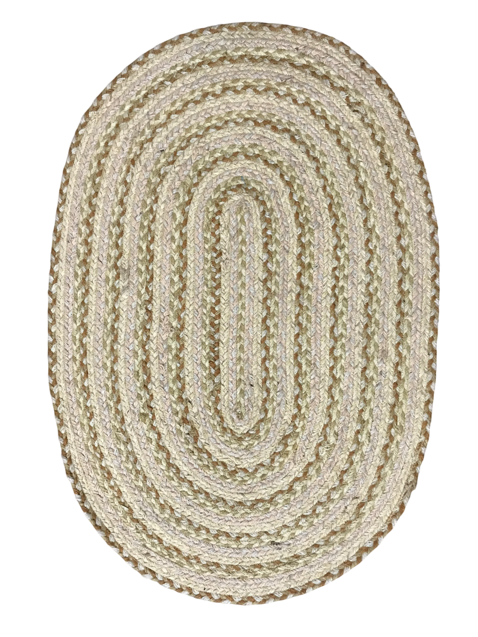 Divinehandicrafts Natural Jute Rug 60x90 cm Oval Reversible Area Rugs for Bedroom, Kitchen, Living Room