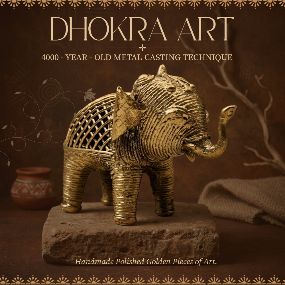 Dhokra Metal Elephant Statue