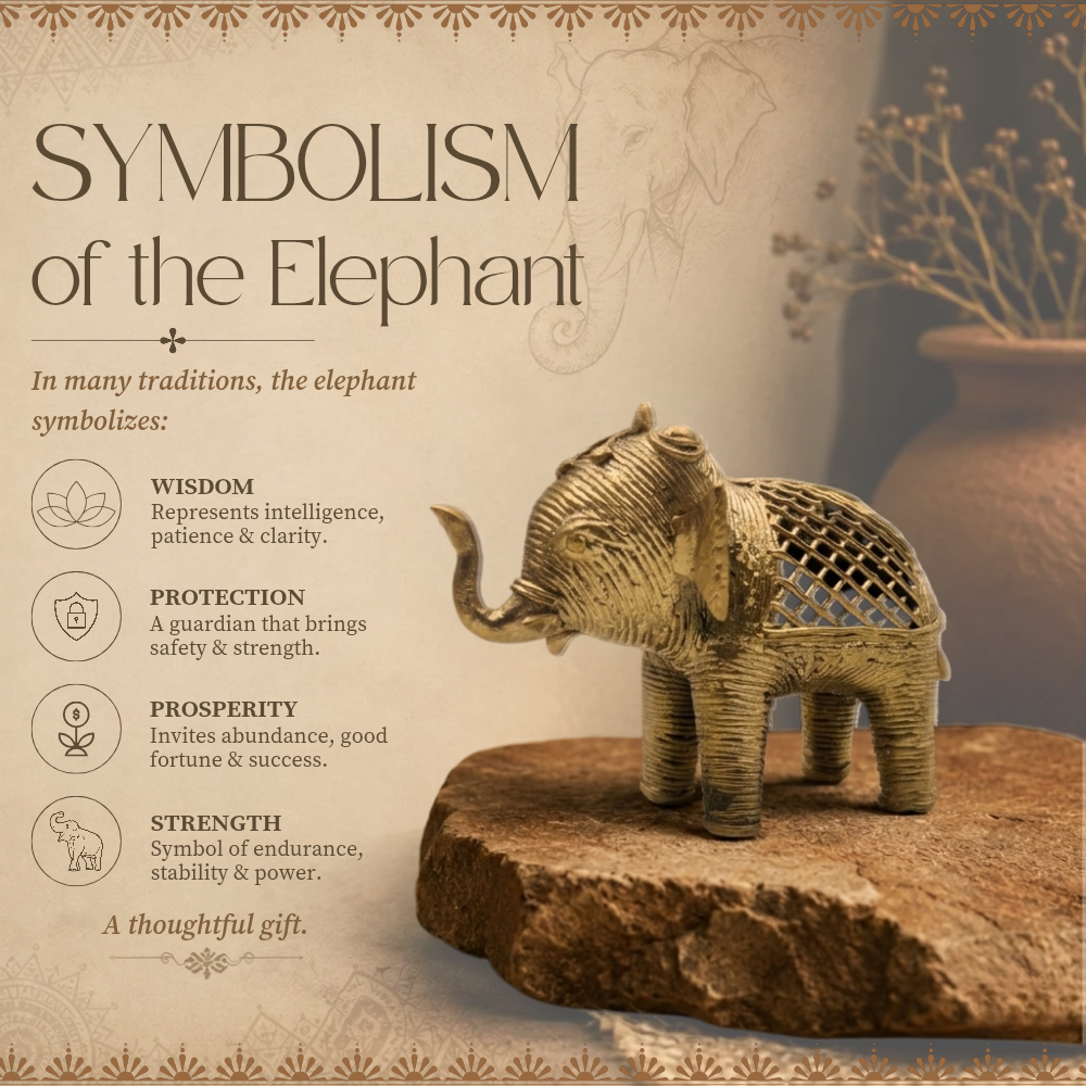 Dhokra Metal Elephant Statue