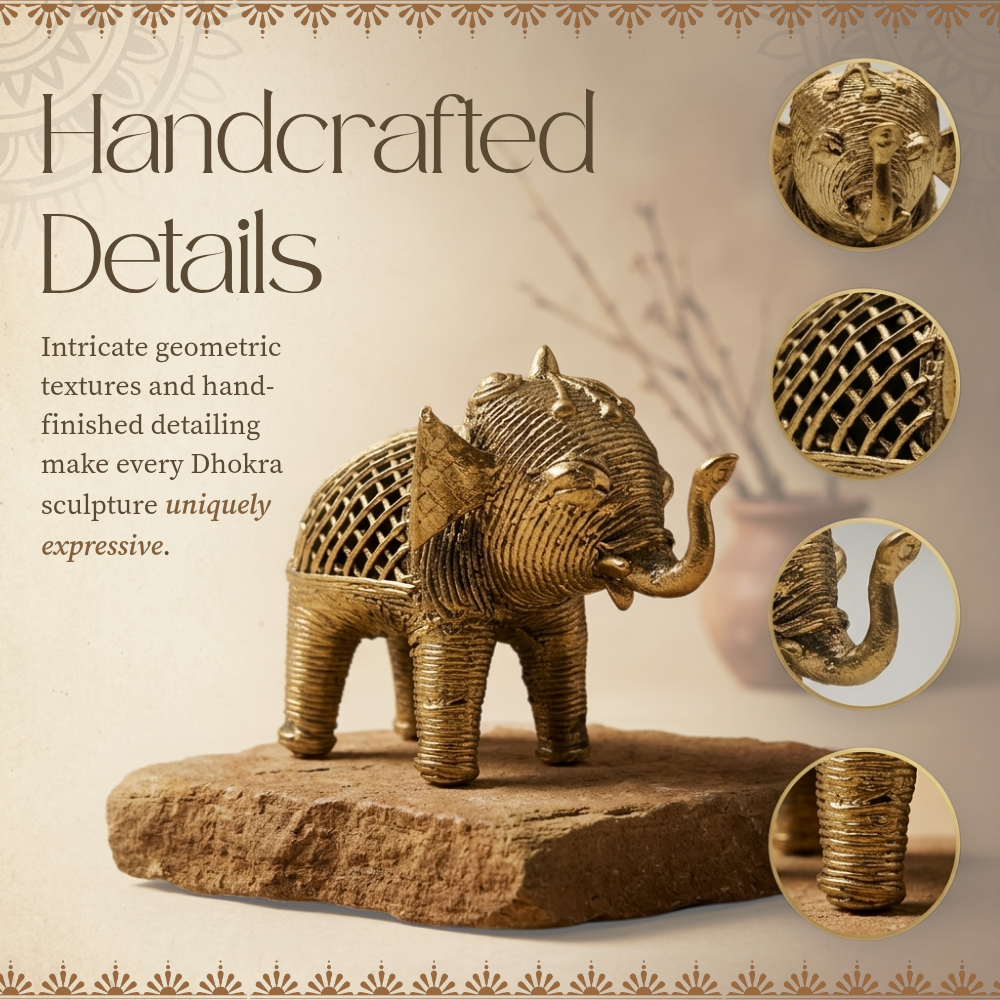 Dhokra Metal Elephant Statue