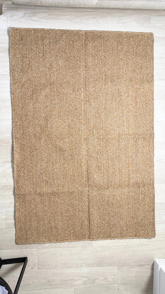 DivineHandicrafts Rug Rectangle Jute Carpet Mat Natural Farmhouse Jute Runner Rustic Look Braided